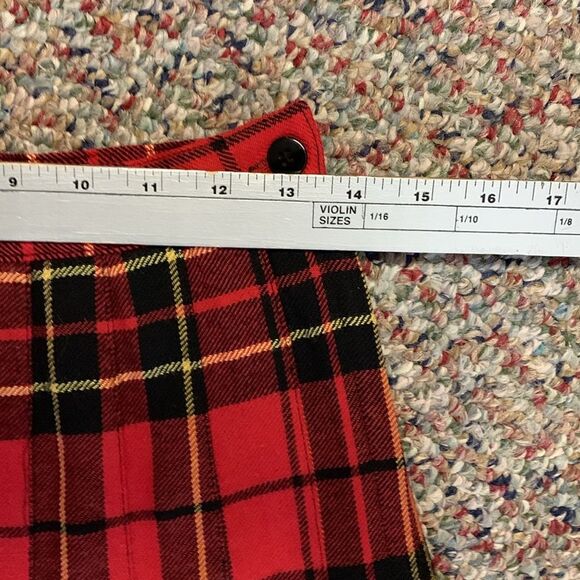 Vintage 80s KGR Petite Red Tartan Plaid Wool Pleated School Girl Skirt Size 8P - Picture 7 of 11